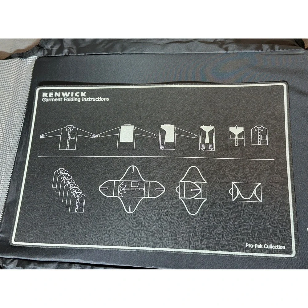 Renwick Pro-Pak Black Garment Folder Travel Organizer Shirt Packing Folder